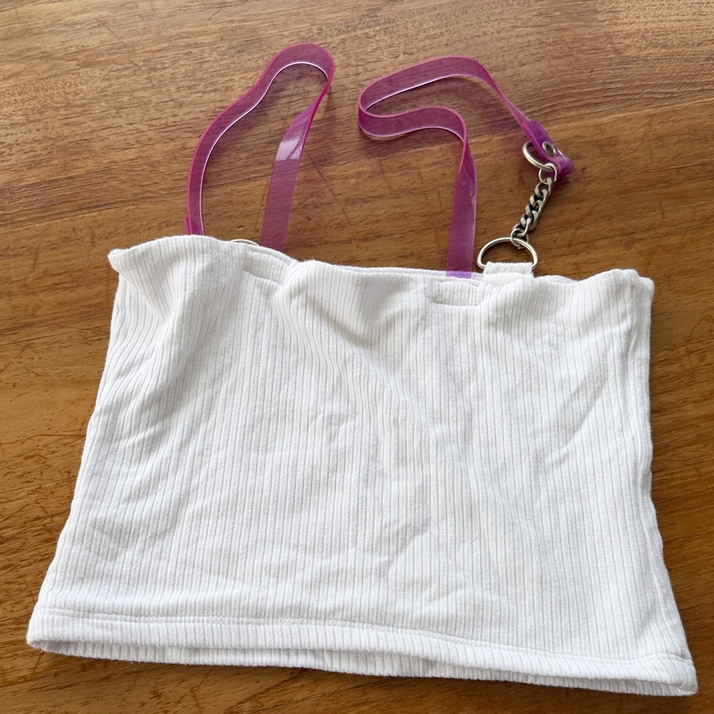 Emma & Sam White Ribbed Tank Top - Picture 4 of 4